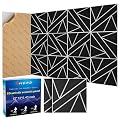8 Pack 2-Layer Soundproof Wall Panels, 12 x 12 x 0.43 in Sound Proof FoamPanels for Walls, 1.2lb/ft* High Density, Thicker 0.43 in, 3D AcousticPanels,Artistic Noise Dampening Panels Black&white