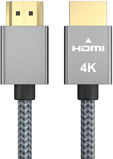 SZAMBIT Cabo HDMI de 60Hz 4K,18 Gbps de Alta Velocidade 2.0 Cordão Trançado Suporta 4K 60Hz HDR,Vídeo 4K 2160P 1080p 3D HDCP 2.2 Arc- Compatível com Ethernet Monitor PS 4/3 HDTV 4K Fire Netflix (1m)
