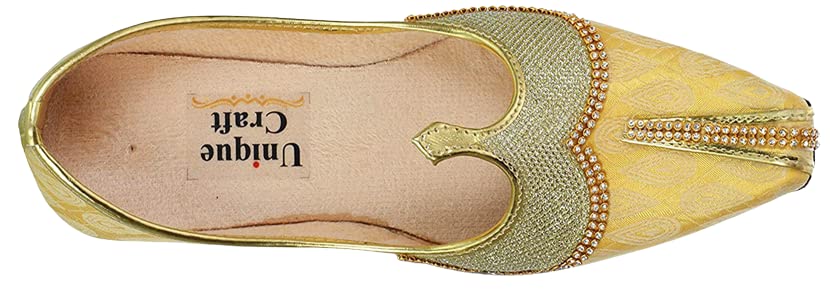Unique craft Mens Yellow Mojaris - 9 UKTraditional Wedding Shoe Jutti mojaris for Men (B071X6SP9Q) Amazon Price History, Amazon Price Tracker