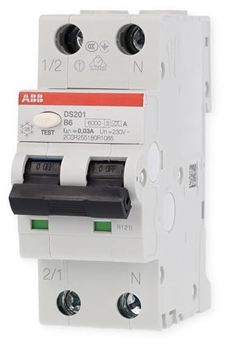 ABB FI/LS-Schalter DS201 B6 A30 6kA 1P+N, EAN 8012542066217 ABB FI/LS-Schalter DS201 B6 A30 6kA 1P+N, EAN 8012542066217
