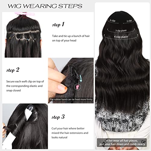 MaopaoBeauty 4PCS 20 Inches Hair Extensions Clip in Long Curly Hair Extensions Natural Thick Hair Pieces for Women (Reddish Brown Mixed Ash Blonde)
