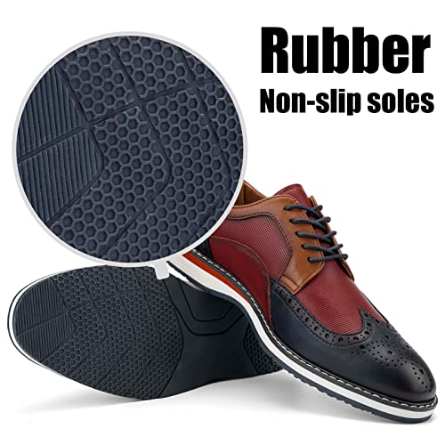 JITAI Men's Oxford Dress Shoes Lightweight Fashion Shoes with Wingtip Brogue & Lace-up Design3