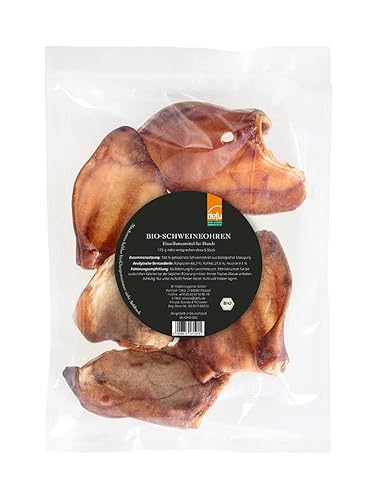 defu Hund | Bio Schweineohren getrocknet | Premium Bio Snack | Natürlicher Kausnack für Hunde (175g) Cover