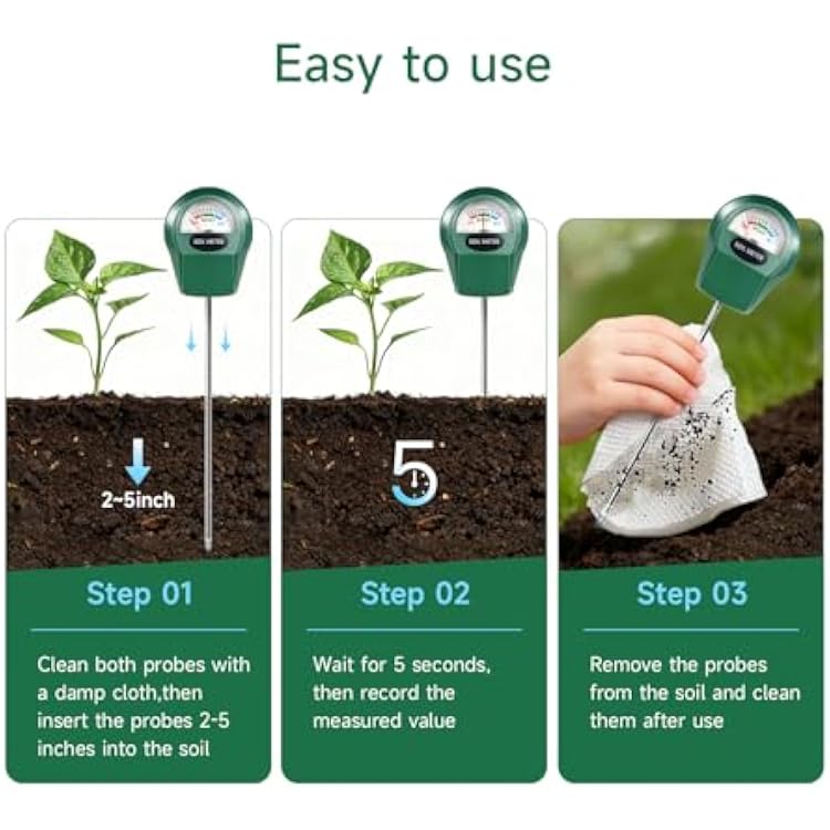 Soil Moisture Meter for Plants, Hygrometer Sensor Water Monitor, Plant Moisture Tester for Indoor Outdoor Garden, Potted Plants, Farm, Lawn, No Battery Needed