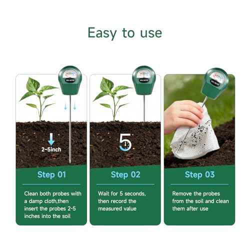 Zoiydals Soil Moisture Meter for Plants, Hygrometer Sensor Water Monitor, Plant Moisture Tester for Indoor Outdoor Garden, Potted Plants, Farm, Lawn, No Battery Needed