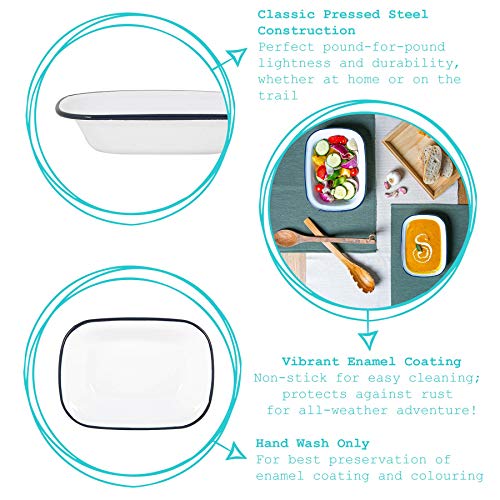 image for Argon Tableware 2pc White Enamel Pie Dishes Set - Steel Outdoor Campin