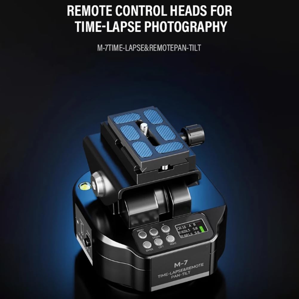 Gimbal Eléctrico para Fotografía Time-Lapse M7 con Control Remoto Inalámbrico y Obturador. Rotación Panorámica de 360 Grados.