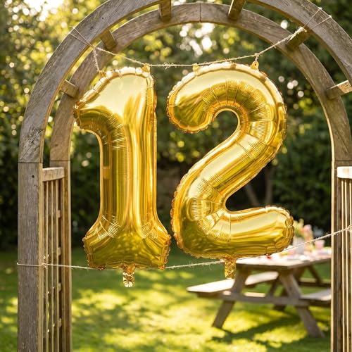 Image of YPSelected 32 Inch Large Foil Helium Number Balloon Birthday Wedding Party 0-9 (Gold, 2)