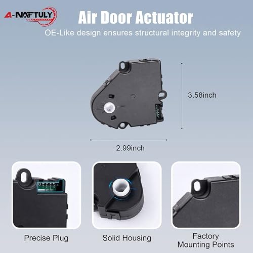A-Naftuly Hvac Blend Door Actuator Replacement For Chevy Tahoe, Suburban, Chevy Gmc C/K 1500 Pickup, Monte Carlo, Corvette, Yukon, Pontiac, Buick -Heater Air Door Actuator 604-107, 16124932, 16177412 #TOP5
