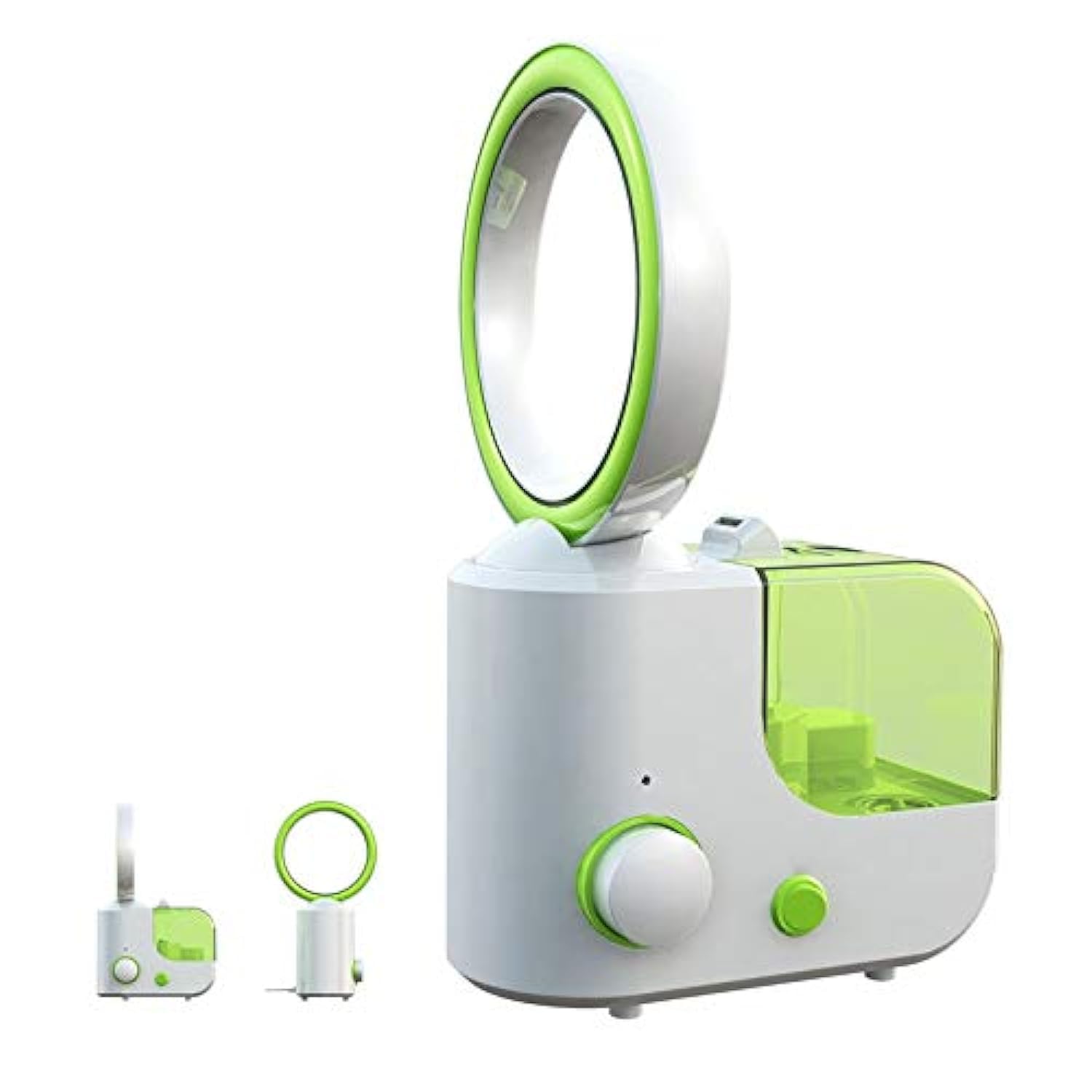 NA2 2 in 1 Electric Bladeless Fan Air Humidifier - Cool Mist Humidifier Diffuser Air Purifier With Fan - Green
