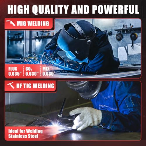 Image of AWT MIG Welding Machine,160A 5 in 1 Plasma Cutter Welder Combo HF TIG /Gas MIG /Flux MIG /Stick Welding,110 /220V Dual Voltage, Multi-Process Welder MIG88-160M