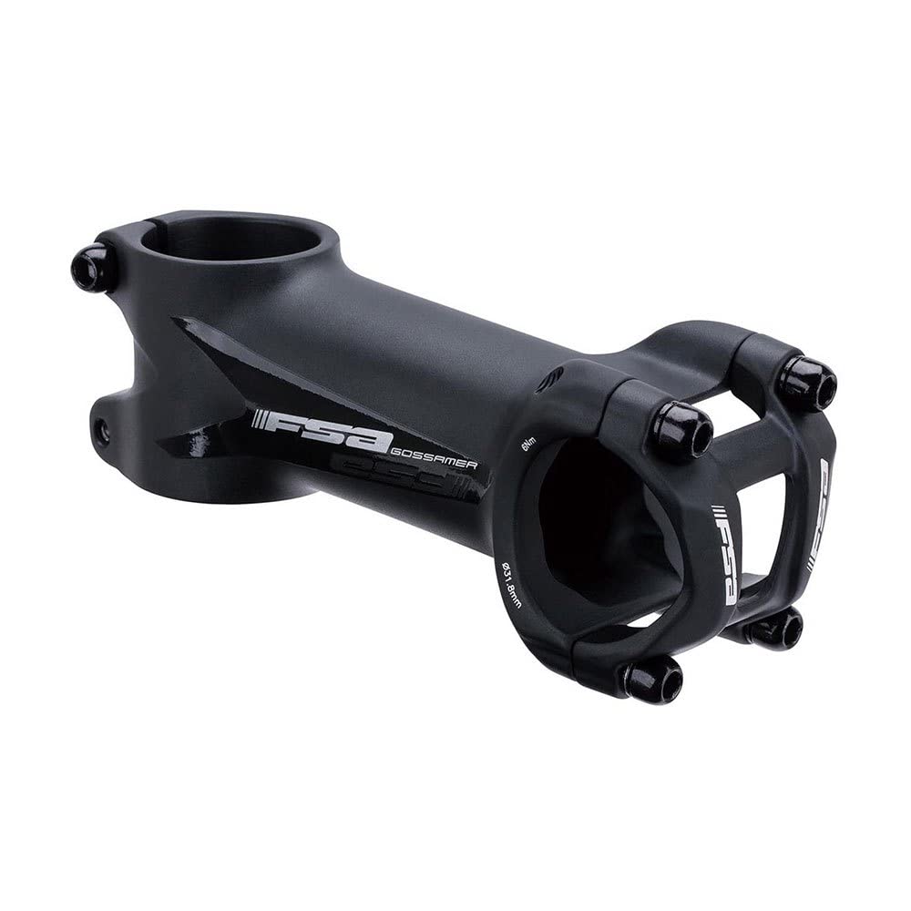 FSA Handlebar, Stem Gossamer PRO, Ø31,8 6° 60 mm A9 Unisex Adult, Black anodized Matt, 60 mm