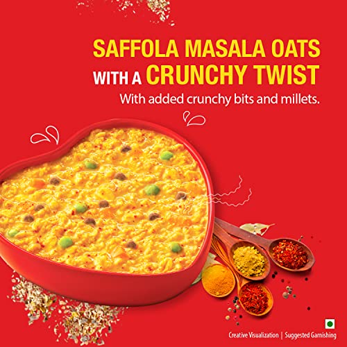 Saffola Masala Oats Karara Crunch, 500g | Tasty Evening Snack, Classic Masala with crunchy bits and millets