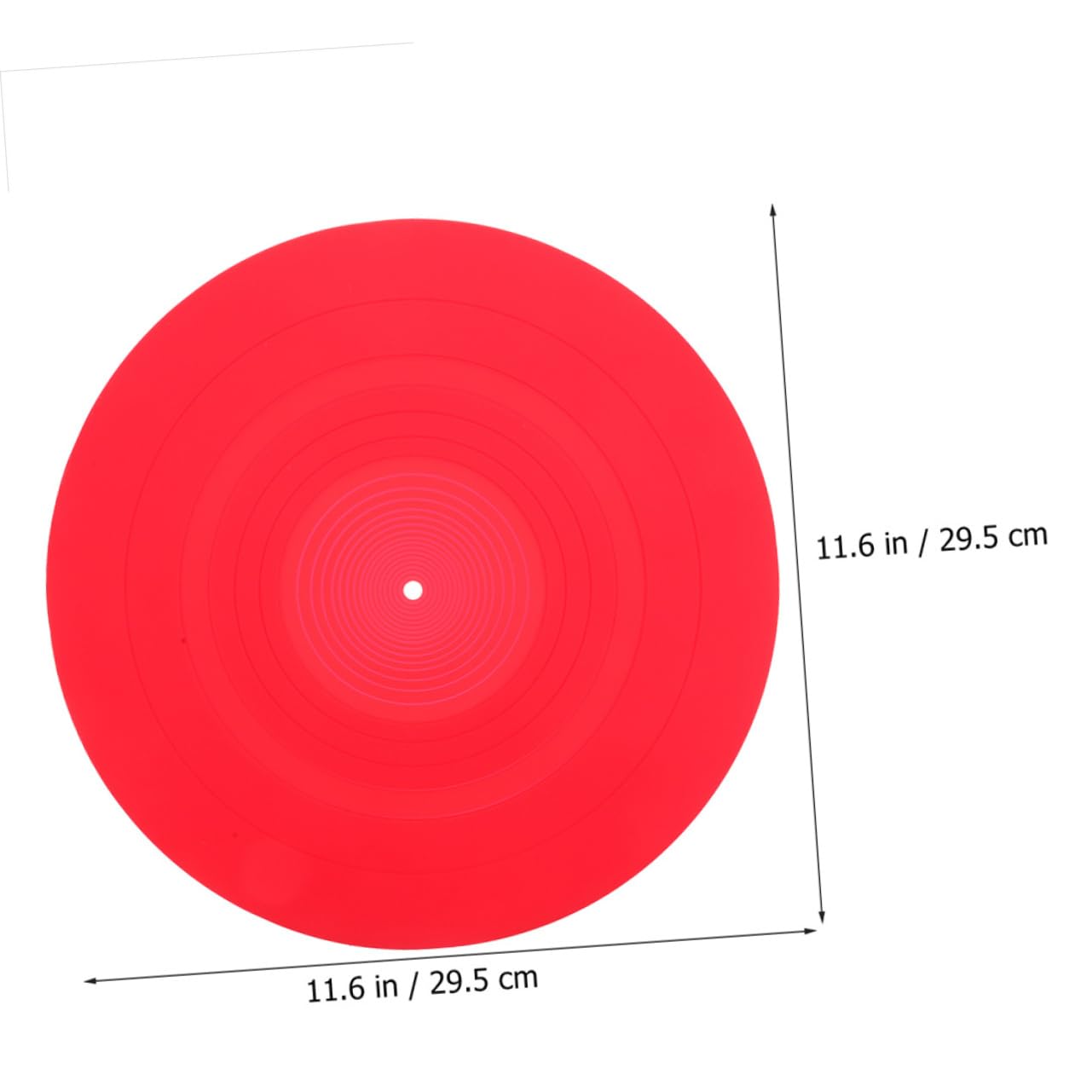 VICASKY Tappetino in Silicone Antistatico Sostituzione Piastra Giradischi 2 Pezzi Protezione Dischi Rosso per Giradischi Vinile