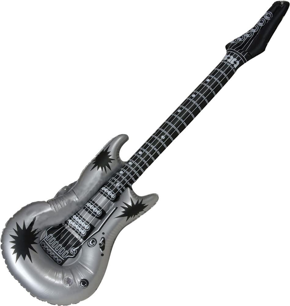 Folat 21593 Inflatable Silver Rock Guitar Musical Fancy Dress Party Fun