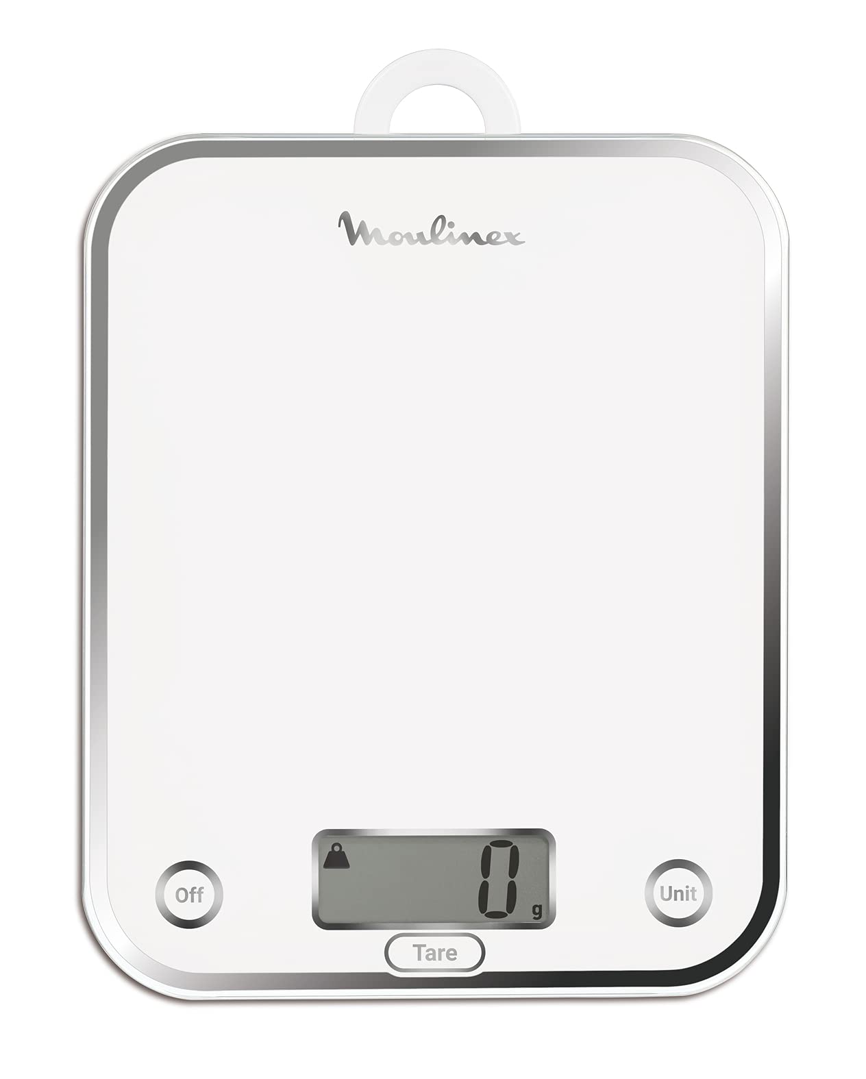 Moulinex BN5000 Optiss Bilancia da cucina vetro temperato resistente funzione liquid Bianco