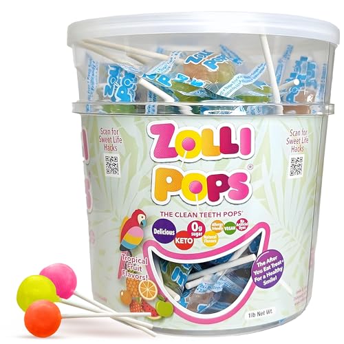 Zollipops Clean Teeth Lollipops, Tropical Flavors, 16 Ounce