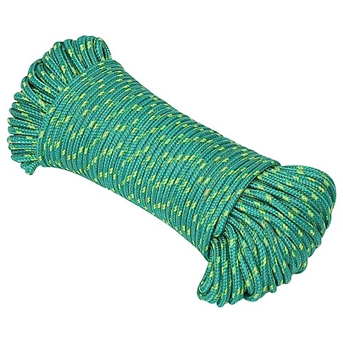 vidaXL Bootsseil Ankerleine Festmacher Tauwerk PP Leine Seil Tau Polypropylenseil Geflochten Flechtleine Grün 5mm 25m Polypropylen