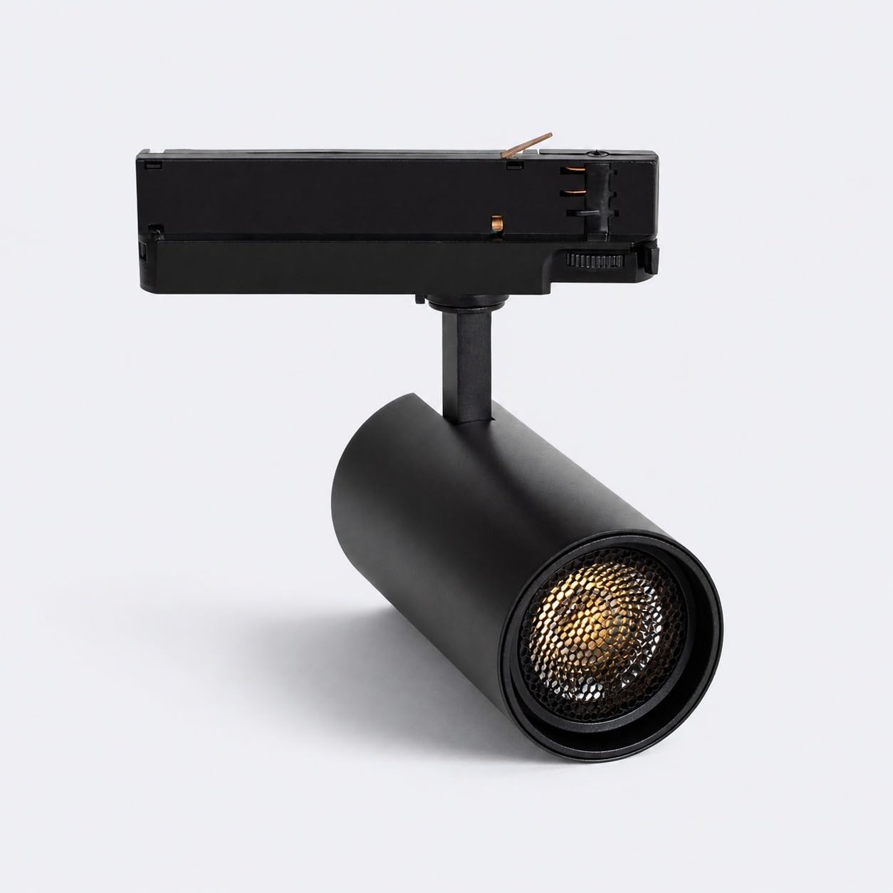 Spot LED sur Rail Triphasé 40W Fasano Anti-éblouissement Dimmable Noir 4000