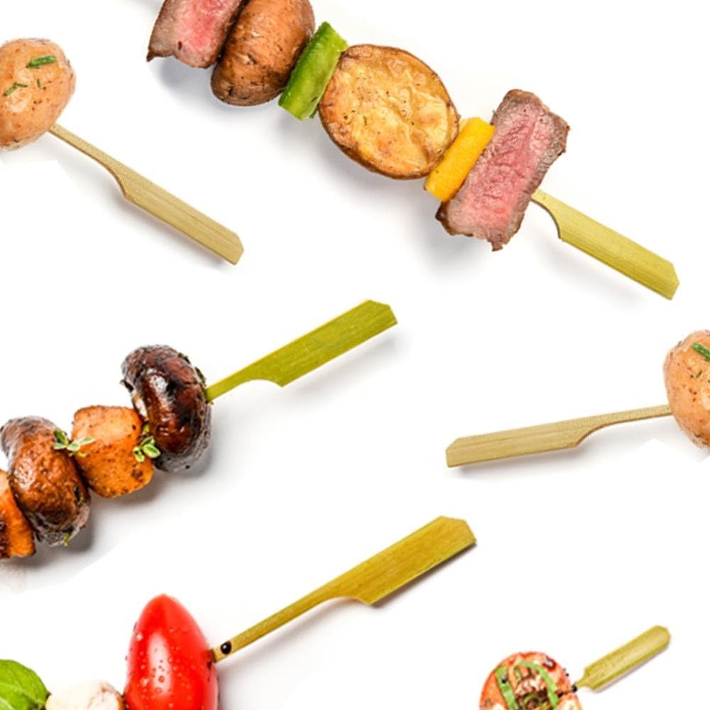 Eco Leaf 500pcs 18cm (7") Bamboo Paddle Skewers, Sturdy Eco-Friendly Disposable Wooden Picks for Burgers Sandwiches, Kebabs - Image 4