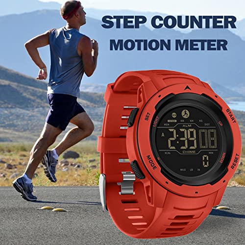Findtime Digital Watches For Men Pedometer Step Calorie Counter Watch 5Atm Waterproof Sport Military Tactical Watch Stopwatch Countdown Alarm Sports Distance Record #TOP1