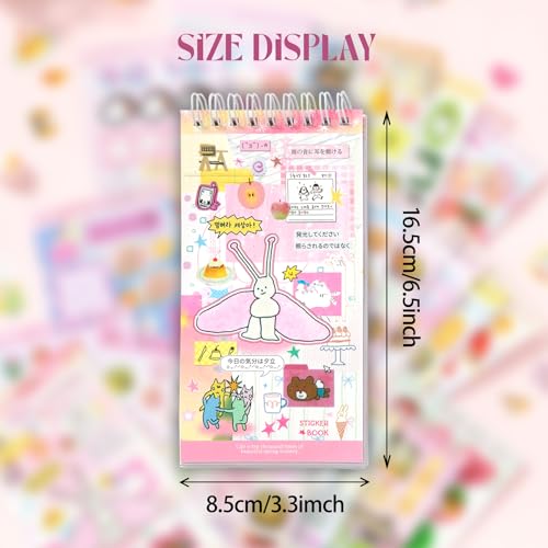 Image of 20 Sheets INS Style Cute Cartoon Sticker Book - Kawaii Stickers for Journaling Junk Journal Scrapbooking Planner DIY Crafts
