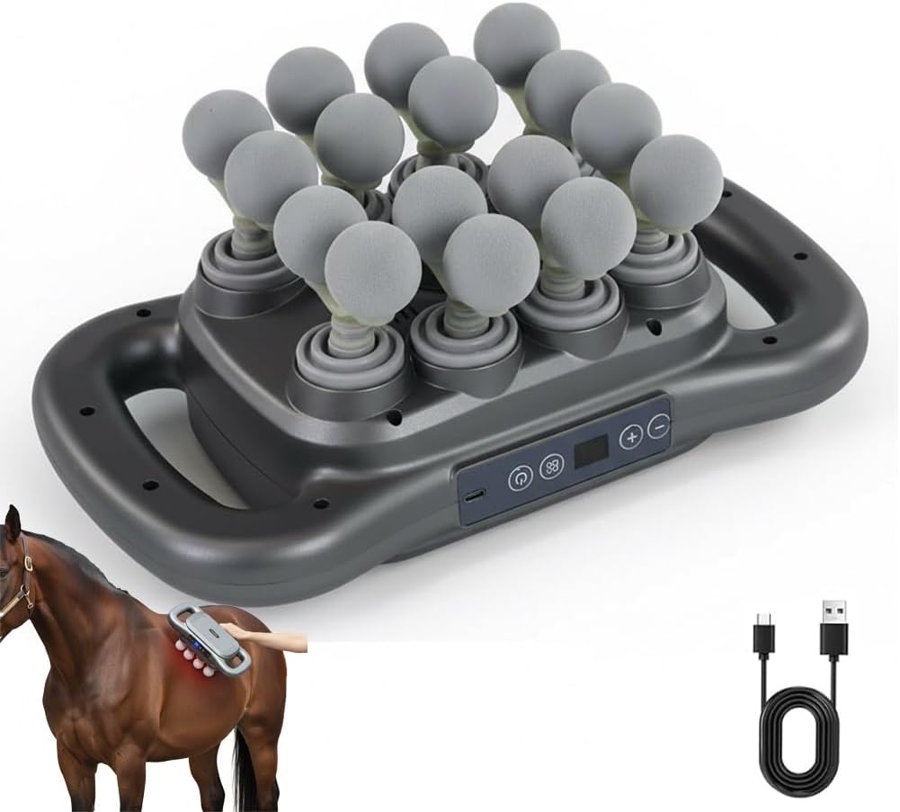 8 Heads Horse Massage Gun, Equine Percussion Massager, Deep Tissue Horse Recovery Tool, Red Light Heat Therapy, Quiet Adjustable Intensity Muscle Relaxation for Equine Wellness(16 heads) 8 Heads Horse Massage Gun, Equine Percussion Massager, Deep Tissue Horse Recovery Tool, Red Light Heat Therapy, Quiet Adjustable Intensity Muscle Relaxation for Equine Wellness(16 heads)