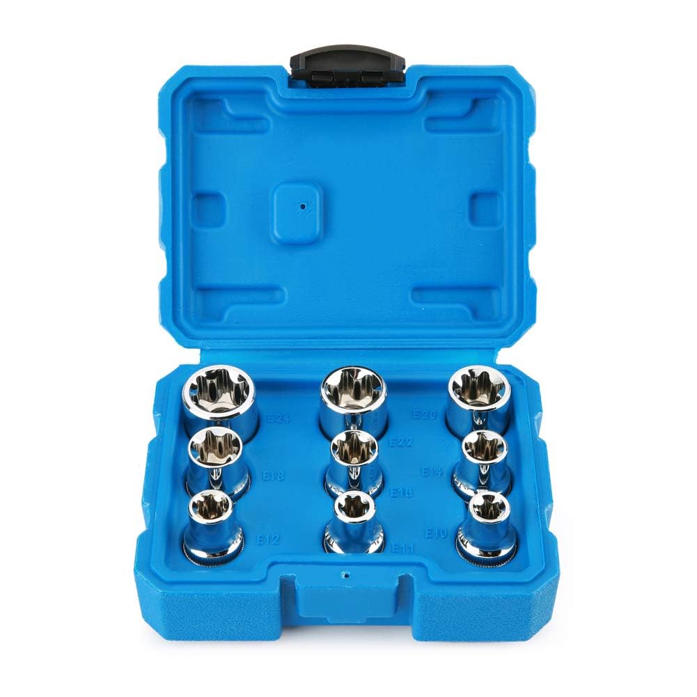 Keaa Chrome Vanadium Steel External Star Torx Socket Set, E10 To E24, Cr-V Steel, 1/2-Inch Drive Female E-Torx, 9-Piece Set (B0CD7BGXX3) Amazon Price History, Amazon Price Tracker