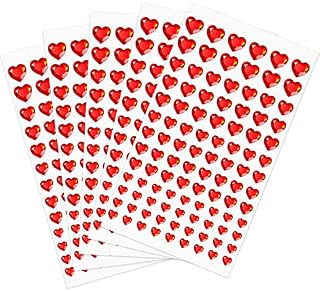 505 Pcs Heart Self Adhesive Stick on Gems Acrylic Heart for Valentine's Day Heart Stickers for Craft Rhinestone Sticker Crystal Gem Stickers Heart Face Gems Stick on Table Scatter Decoration (Red)