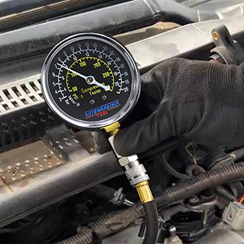Image of AutoWandererTool 8Pcs Compression Tester with Adapter for Petrol Gas Engine