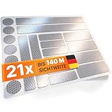 Movoja 21 STÜCK Reflektor Sticker - 5 Größen & Selbstklebend I Für mehr...