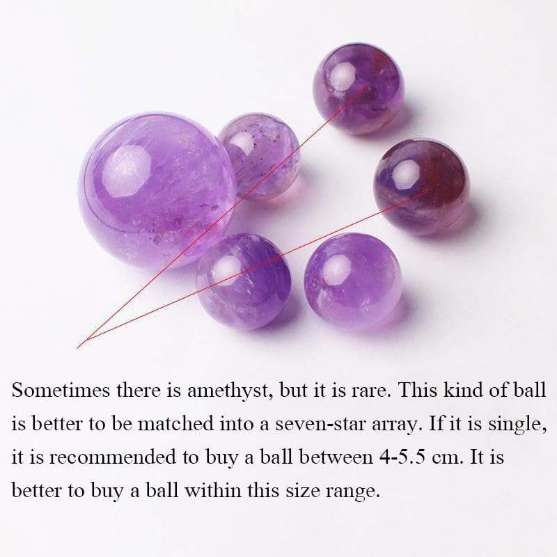 Crystal Ball Amethyst Ball Amethyst raw Stone Amethyst Seven Star Array Home Decoration,Purple,30mm