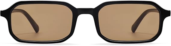 Retro Skinny Rectangle Sunglasses for Men Women 90s Narrow Sunnies Vintage Thin Frame AP3740