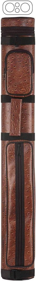McDermott 2x2 Hard Oval Textured Vinyl Pool/Billiard Cue Case - Brown
