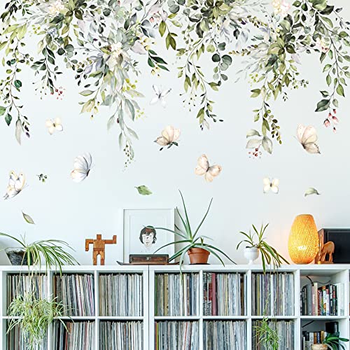 Vinilo decorativo hojas verdes para pared 12x35 pulg. miniatura 6