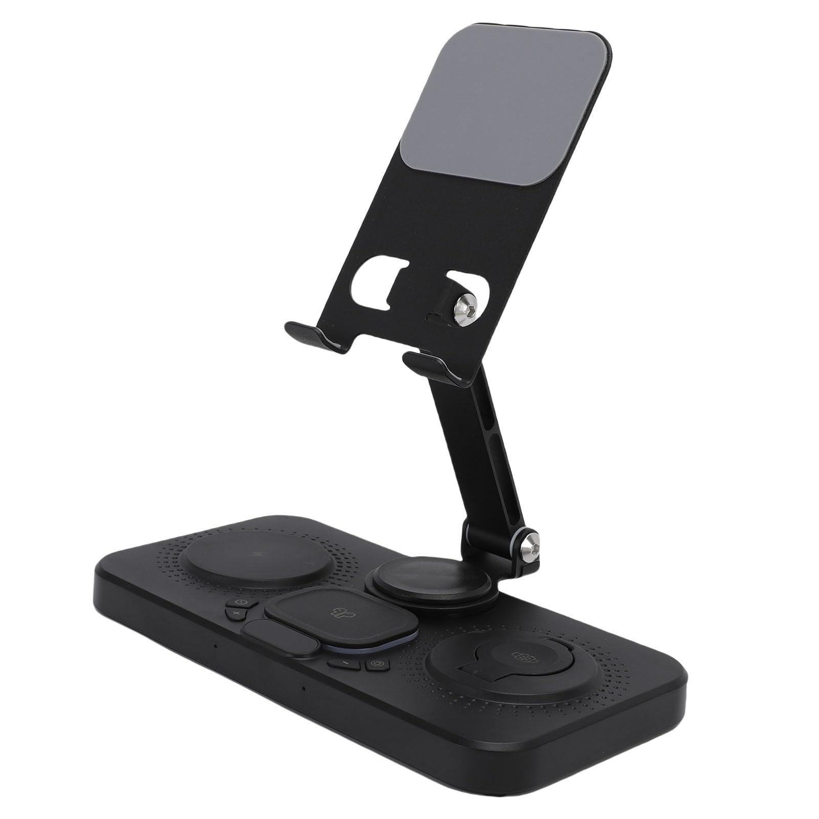 Tangxi 6 en 1 Chargeur sans Fil pour Les Appareils iOS, Station de Charge Rapide 15W avec Horloge Numérique et 6 Lumières Réglables de Couleur, pour la Série 16 15 14 Watch Series 1 à (Black)