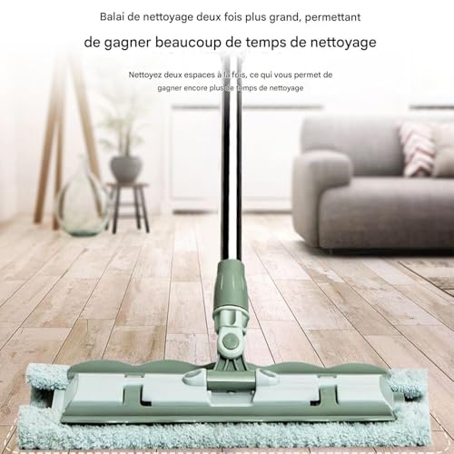 Serpillière pour parquet à tête 360 dotée de 4 lingettes lavables multi-surfaces - 5