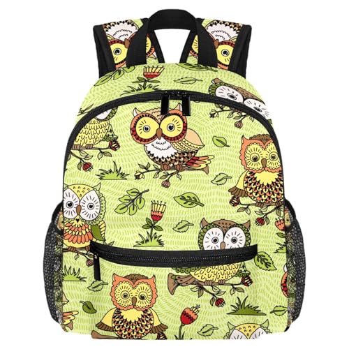 Sac à dos fleurs et hiboux léger pour voyager sans encombre avec poches gourde pratiques