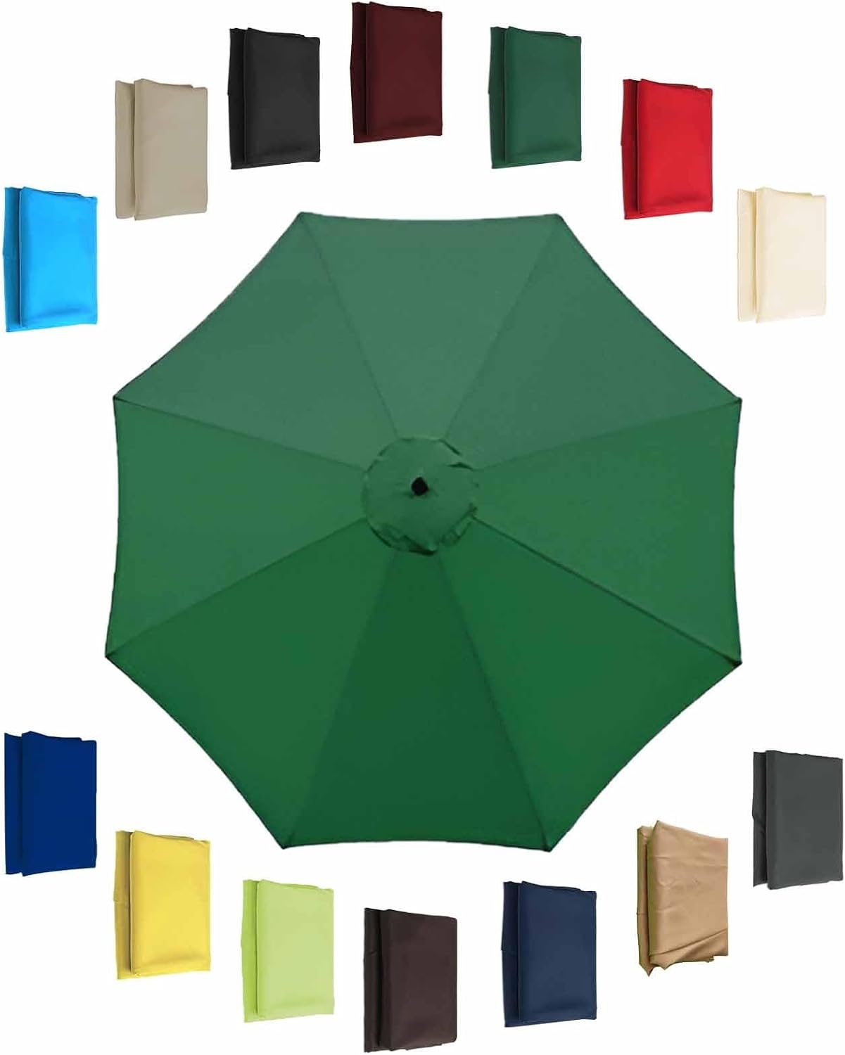 Tenda Di Ricambio Per Ombrellone Da Giardino ABCCANOPY, Da 2,7 M, 8 Stecche, Tessuto Poliestere 500 Denari (Turchese)