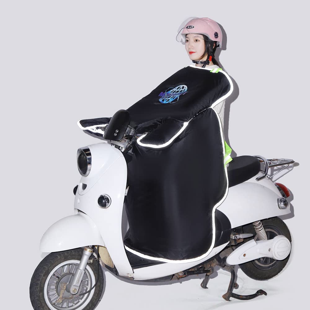 Générique Tablier Scooter, Couvre Jambe Scooter Le Vent de la Voiture Batterie réfléchissante est Froid et économe l'eau Vent Plus Velours épais d'hiver