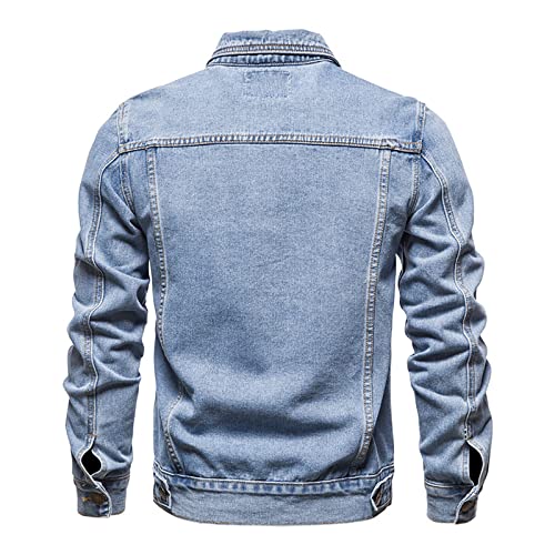 Button Down Jean Jackets For Men Pockets Long Sleeve Denim Coats Cardigan Comfort Fashion Classic Outwear Coat3