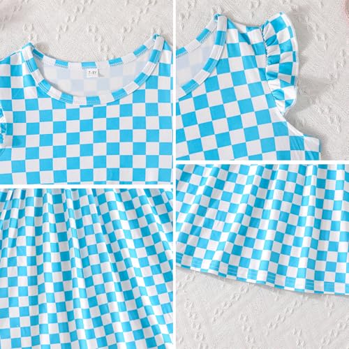 Image of Toddler Little Girls Casual Dresses Short Sleeve Crew Neck Graphic Cartoon Dress for 2-8 Years