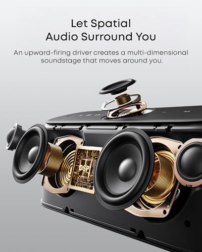 Image of soundcore Motion X600 Portable Bluetooth Speaker, Hi-Res Spatial Audio with Wireless 50W Sound, IPX7 Waterproof, Pro EQ, AUX-in, Portable Speaker for Home, Office, Backyard and Bathroom Use