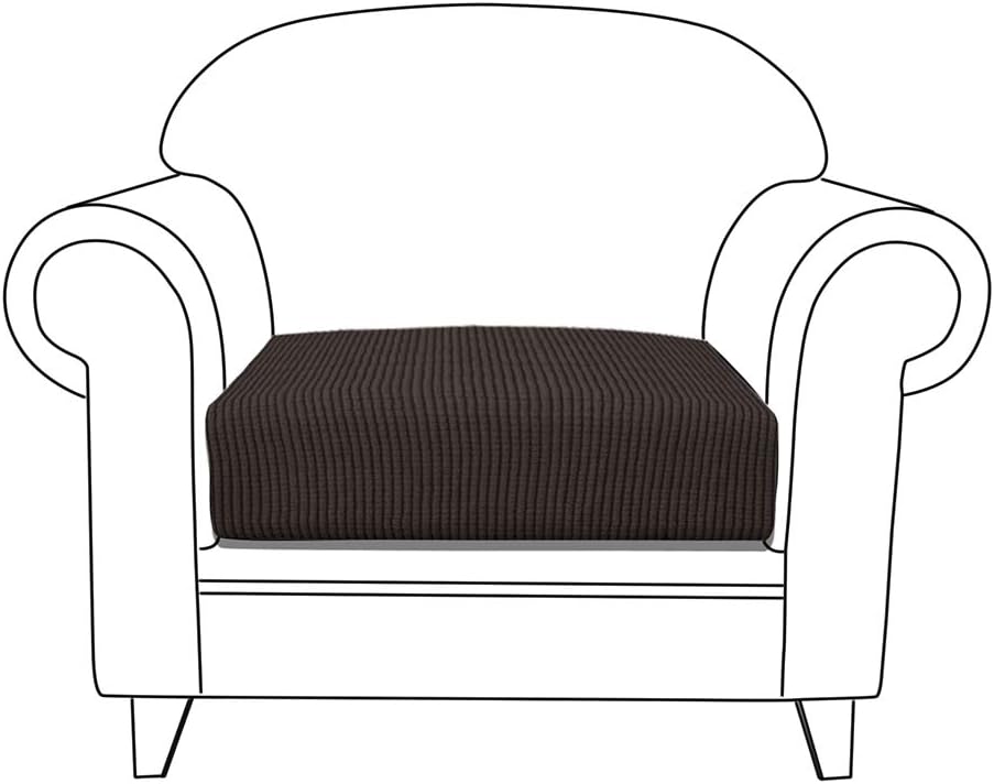 Veronica Spandex Elastic Couch Cushion Covers Stretch Chair Slipcover Furniture Protector for Sofa Seat Cushion Chair Cushion Chocolate