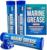 3PK Mini Marine Grease Tube, 3 Oz Cartridge, Waterproof High Temp Wheel Bearing Lubricant, NLGI 2, for Boat Trailer Bearings and Grease Guns, 3-Pack