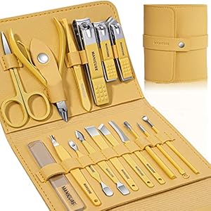 Manicure Set Professional Nail Clippers Pedicure Kit, 16 pcs Stainless Steel Nail Care Tools Grooming Kit with Luxurious…