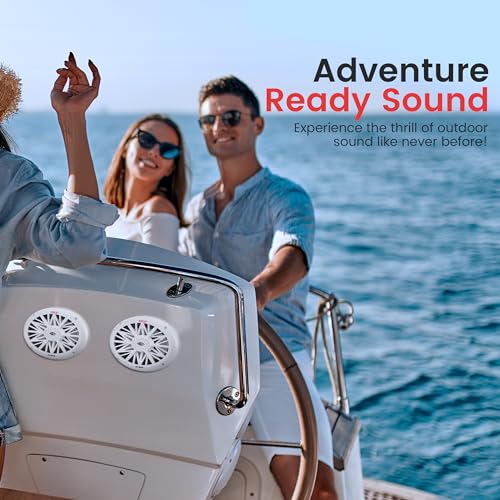 Image of Pyle 6x9 Inch Dual Marine Speakers - 2 Way Waterproof and Weather Resistant Outdoor Audio Stereo Sound System with 260 Watt Power, Poly Carbon Cone and Cloth Surround - 1 Pair - PLMR692