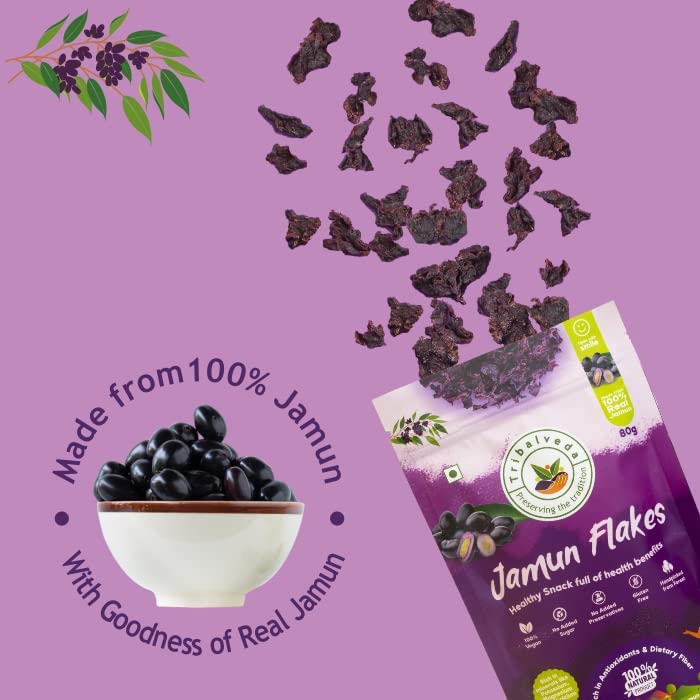 Image of Tribalveda Combo Pack-Whole Dried Jamun Strips + Jamun Flakes
