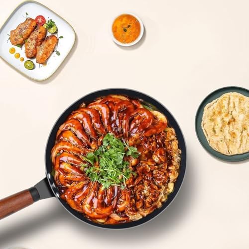 Wok de hierro fundido 28 cm antiadherente sin revestimiento miniatura 4