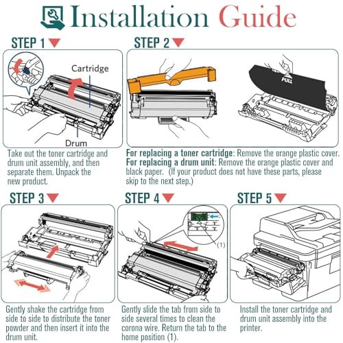 HenceBuy DR-2200 Trommel Kompatibel für Brother DR2200 Trommeleinheit für MFC 7360N 7360NE 7460DN 7860DW HL2130 HL2240D HL2250DN HL-2250DN DCP 7055 7055W 7065DN FAX 2840 Drum Schwarz
